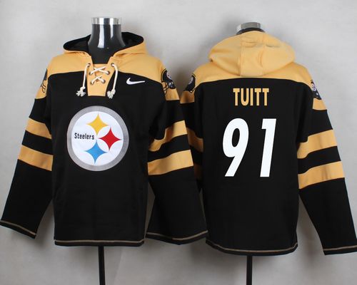 Nike Steelers #91 Stephon Tuitt Black Player Pullover NFL Hoodie - Click Image to Close